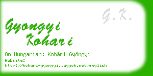 gyongyi kohari business card
