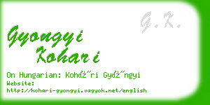 gyongyi kohari business card